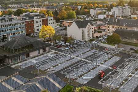 Ombrières photovoltaïque - Chantier Évreux - Normandie
